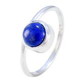 Haruka Modern Blue Solitaire Ring in Sterling Silver